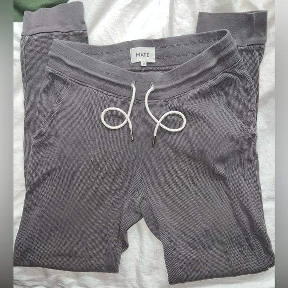 ‼️EUC: MATE The Label Gray Waffle Joggers - XS - Picture 1 of 6